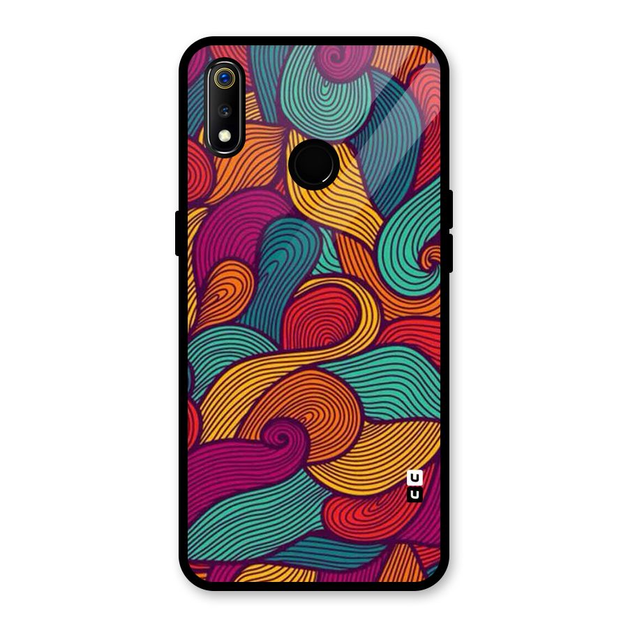 Whimsical Colors Glass Back Case for Realme 3i