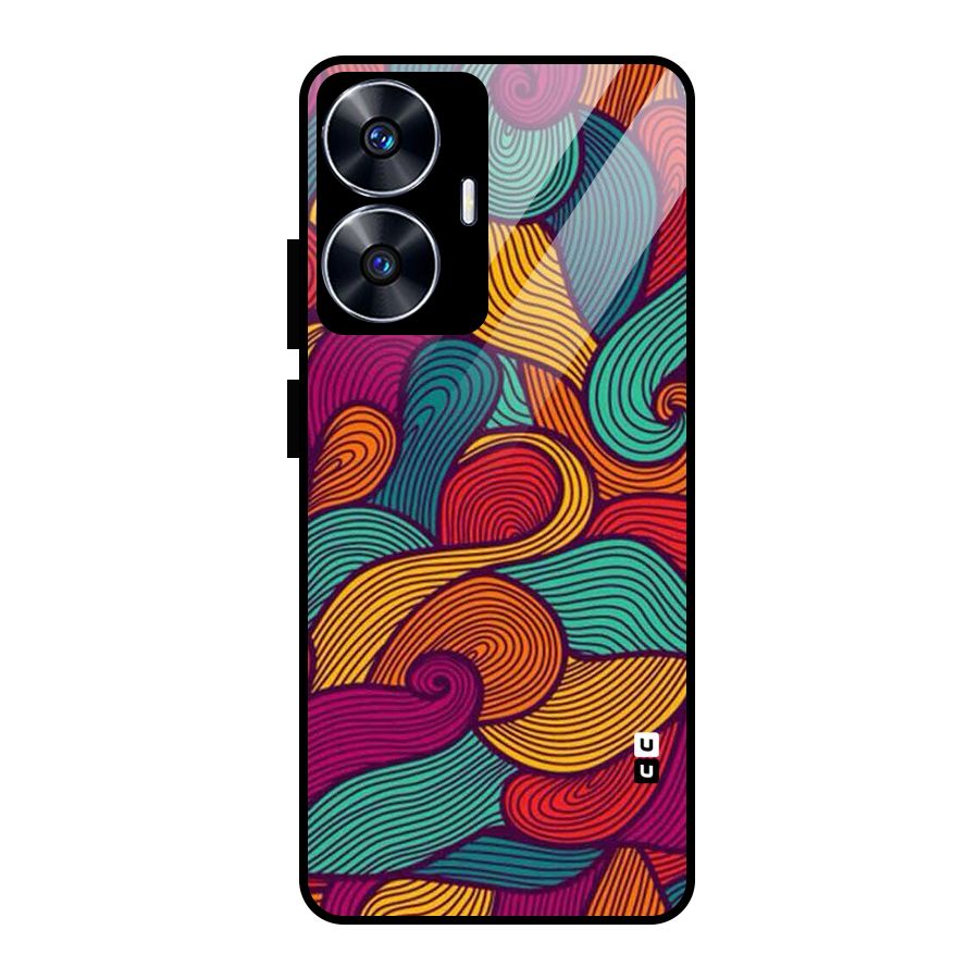 Whimsical Colors Glass Back Case for Realme Narzo N55