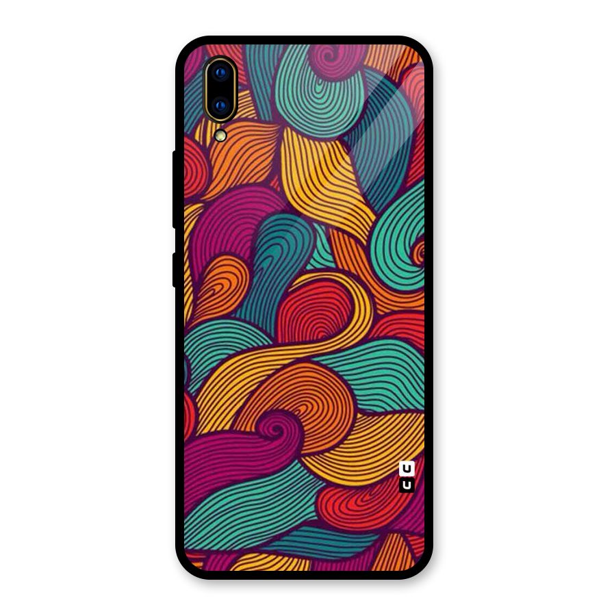 Whimsical Colors Glass Back Case for Vivo V11 Pro