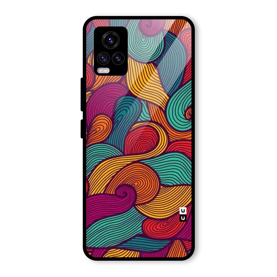 Whimsical Colors Glass Back Case for Vivo V20 2021
