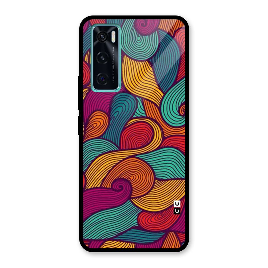 Whimsical Colors Glass Back Case for Vivo V20 SE