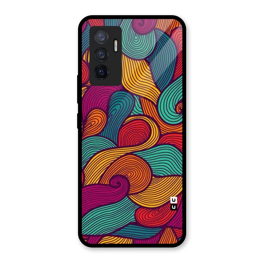 Whimsical Colors Glass Back Case for Vivo V23e