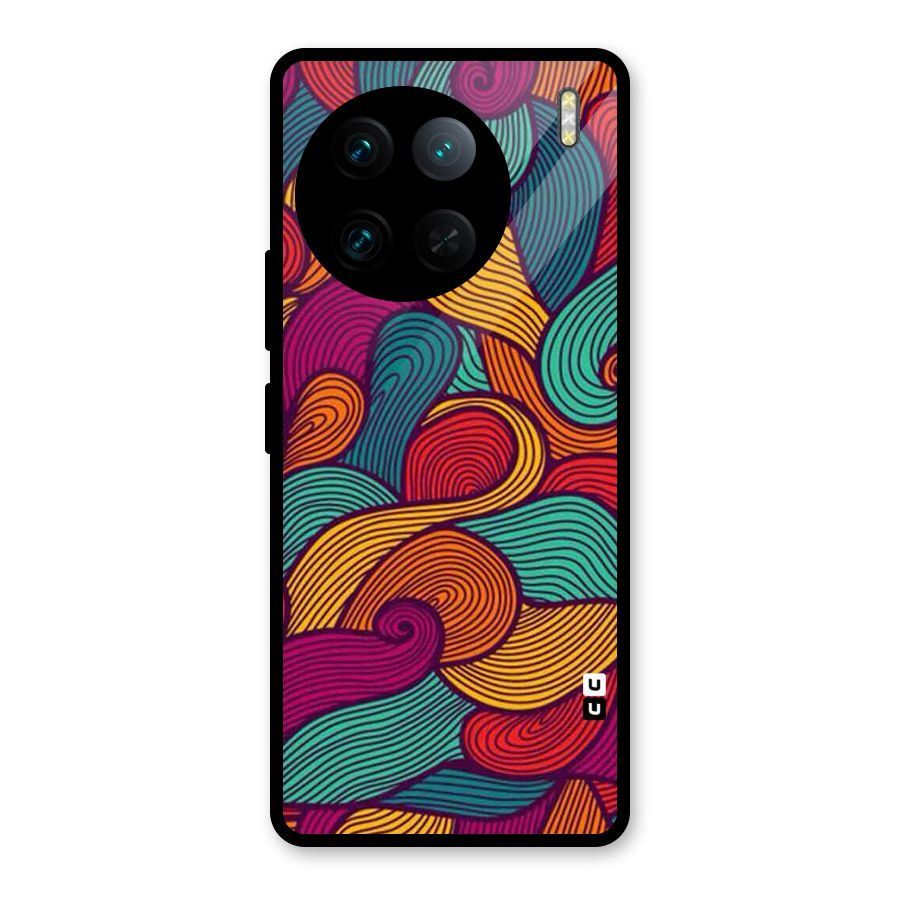 Whimsical Colors Glass Back Case for Vivo X90 Pro