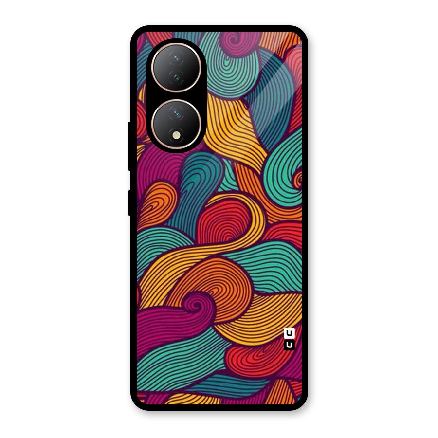 Whimsical Colors Glass Back Case for Vivo Y100A