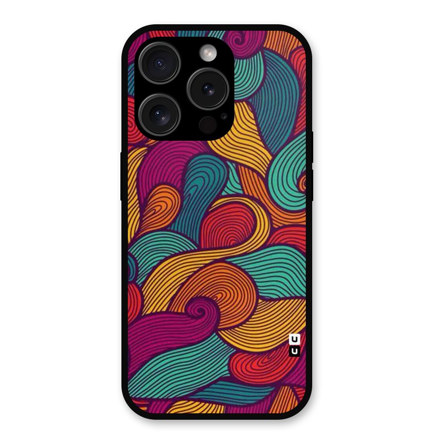 Whimsical Colors Metal Back Case for iPhone 15 Pro