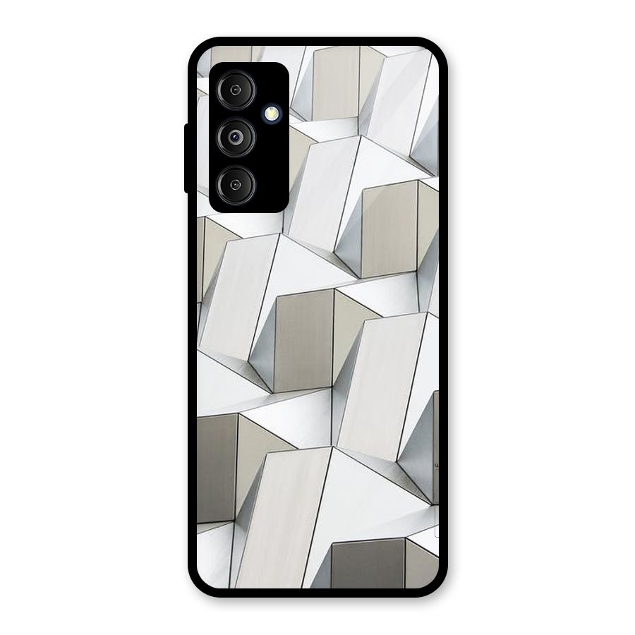 White Abstract Art Glass Back Case for Galaxy M14 5G