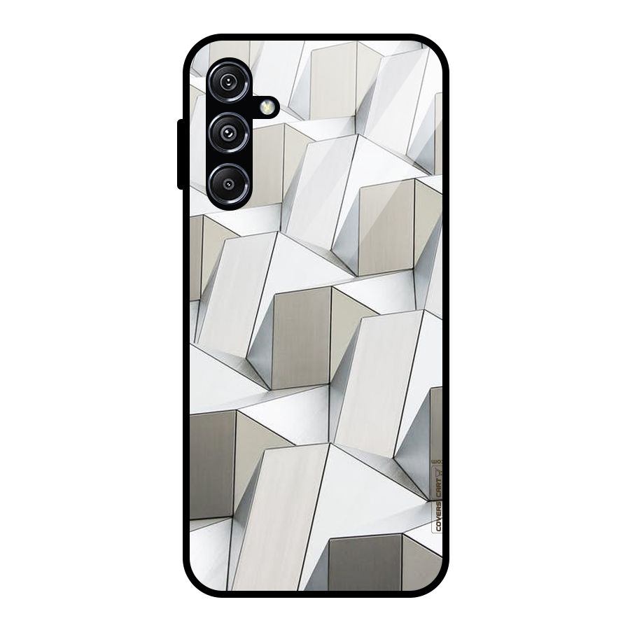 White Abstract Art Glass Back Case for Galaxy M34 5G