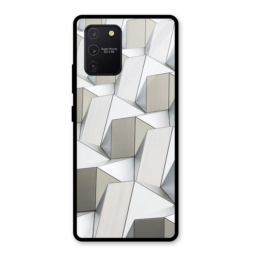 White Abstract Art Glass Back Case for Galaxy S10 Lite