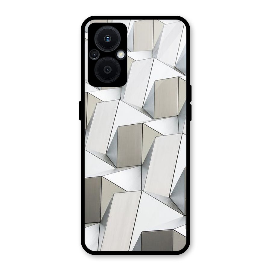 White Abstract Art Glass Back Case for Oppo F21s Pro 5G