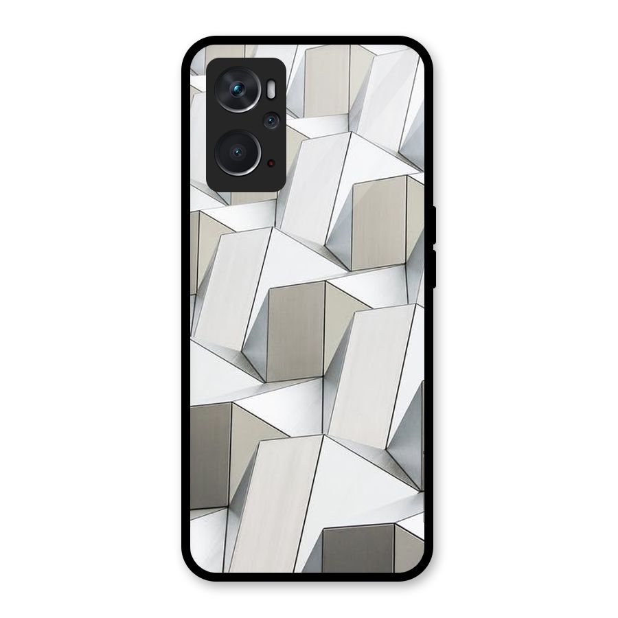 White Abstract Art Glass Back Case for Oppo K10 4G