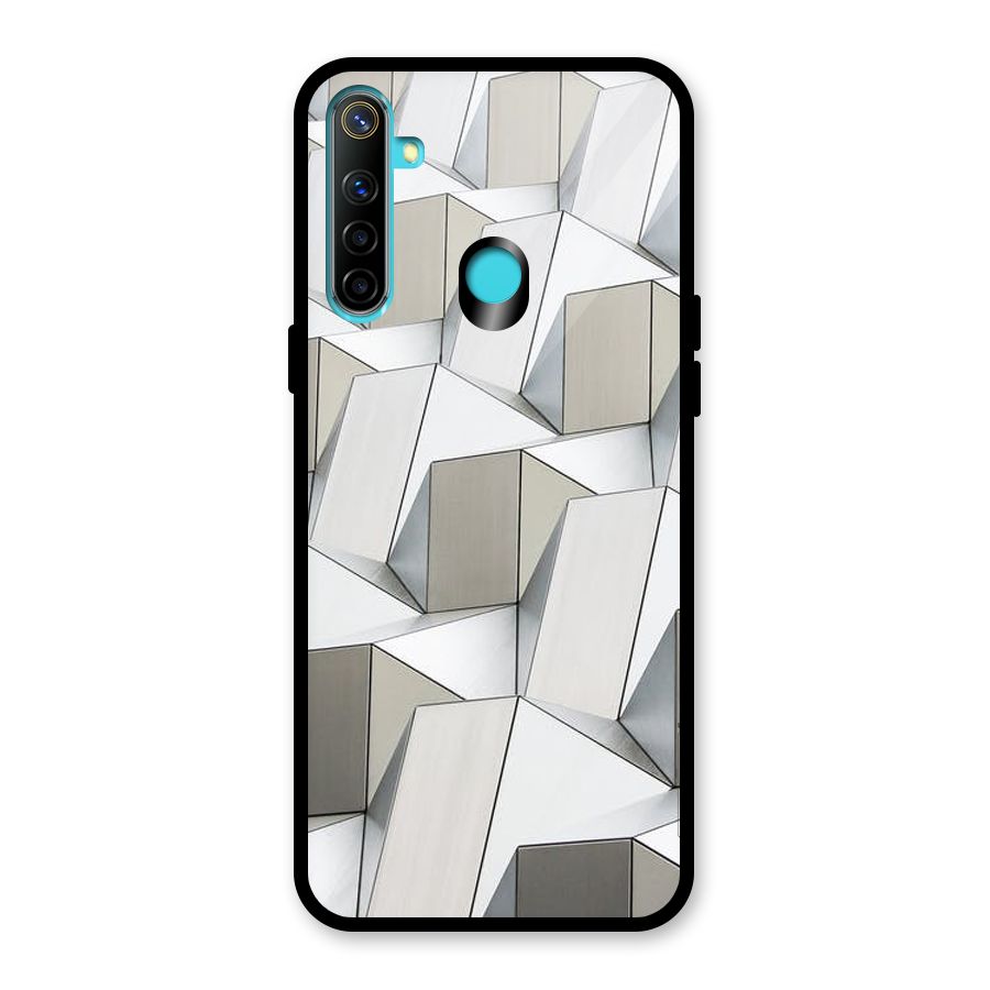 White Abstract Art Glass Back Case for Realme 5