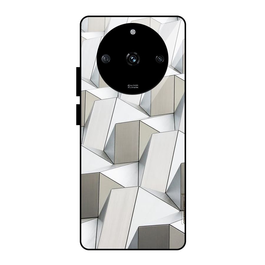 White Abstract Art Glass Back Case for Realme Narzo 60 5G