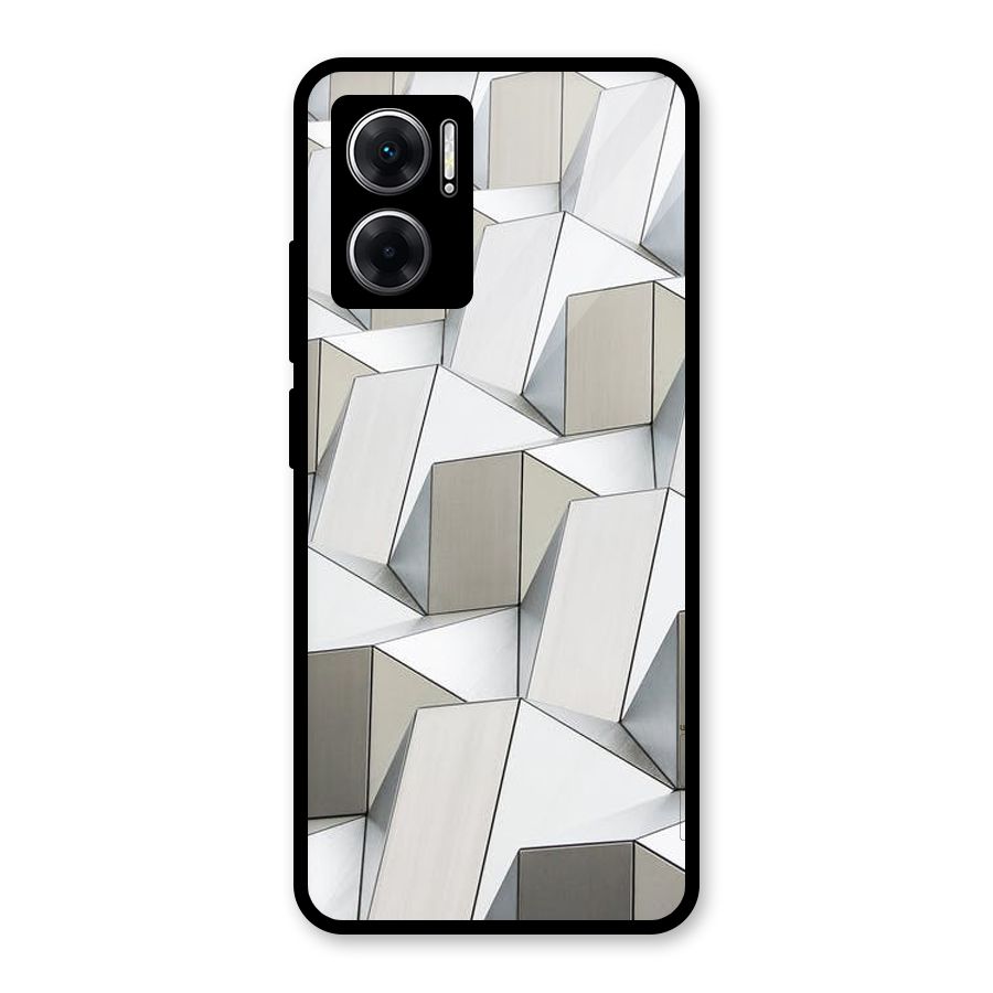White Abstract Art Glass Back Case for Redmi 11 Prime 5G