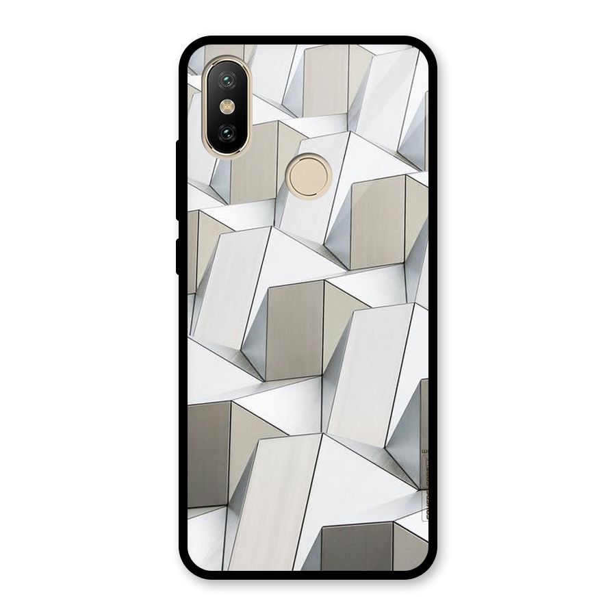 White Abstract Art Glass Back Case for Redmi A2
