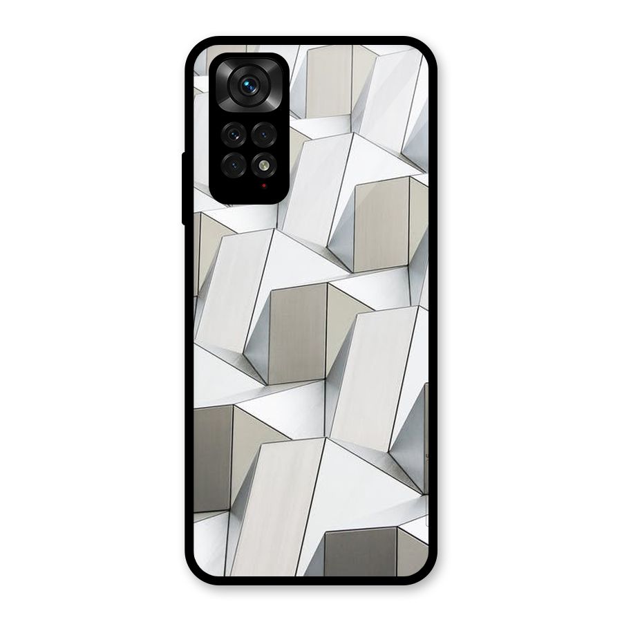White Abstract Art Glass Back Case for Redmi Note 11S