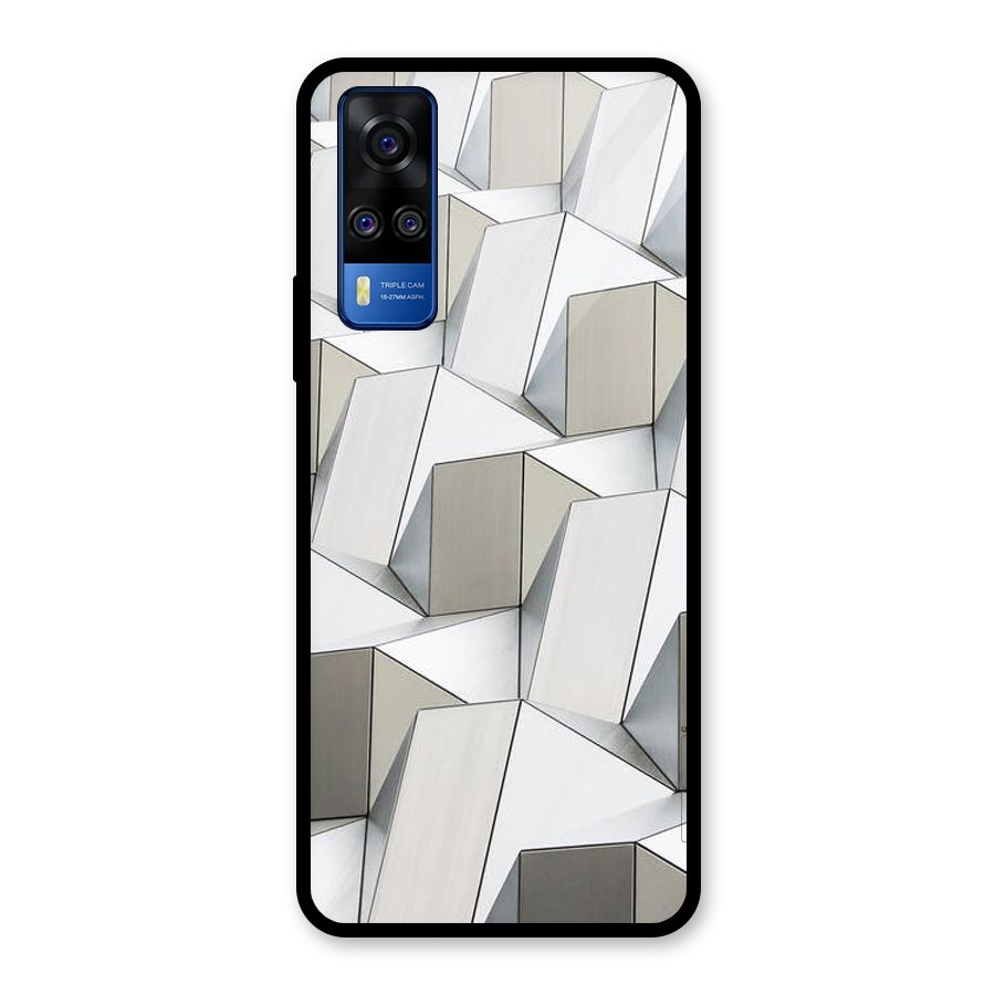 White Abstract Art Glass Back Case for Vivo Y31