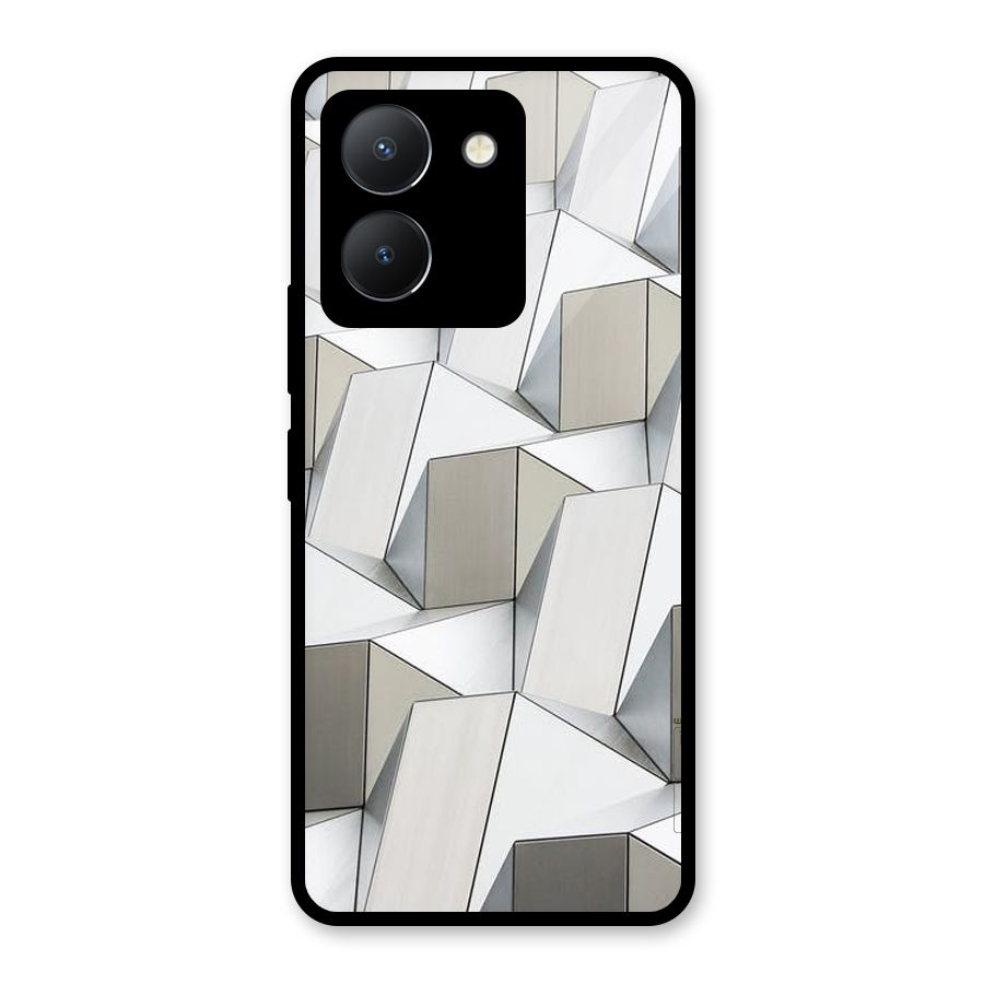 White Abstract Art Glass Back Case for Vivo Y36