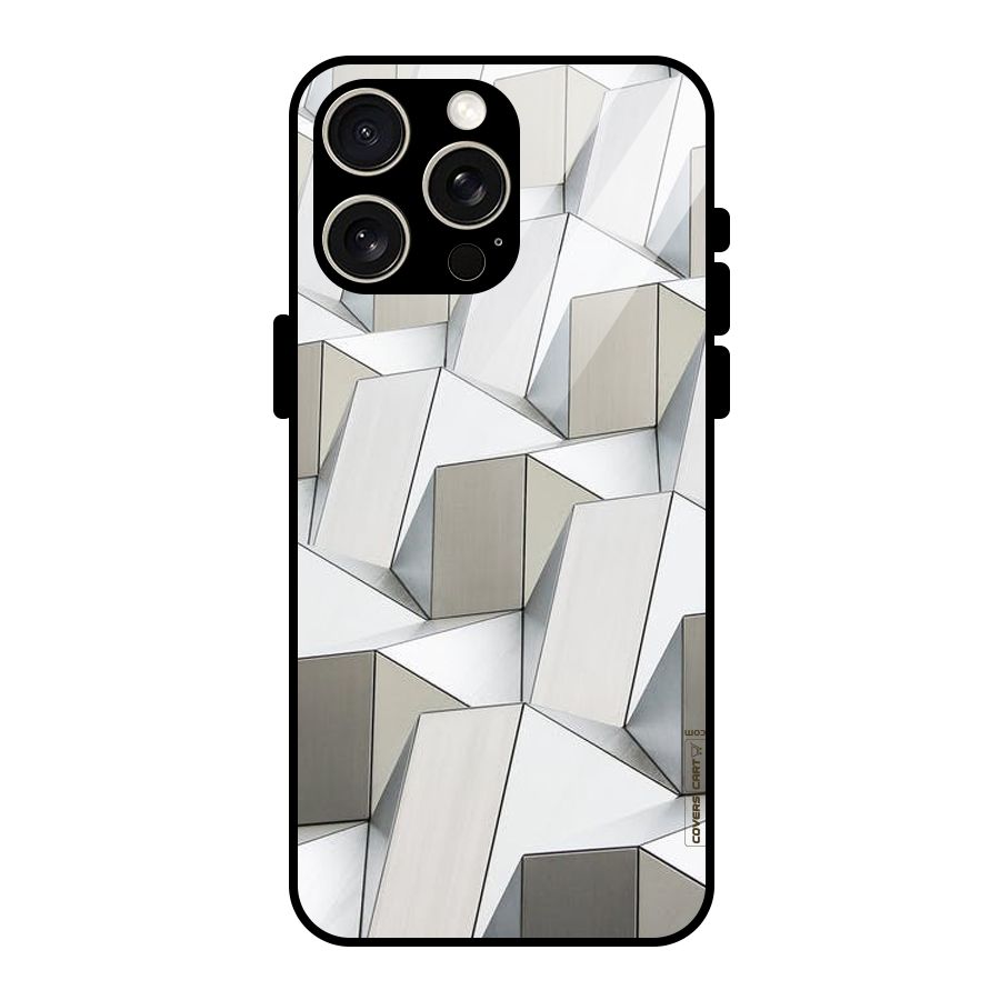 White Abstract Art Glass Back Case for iPhone 15 Pro Max
