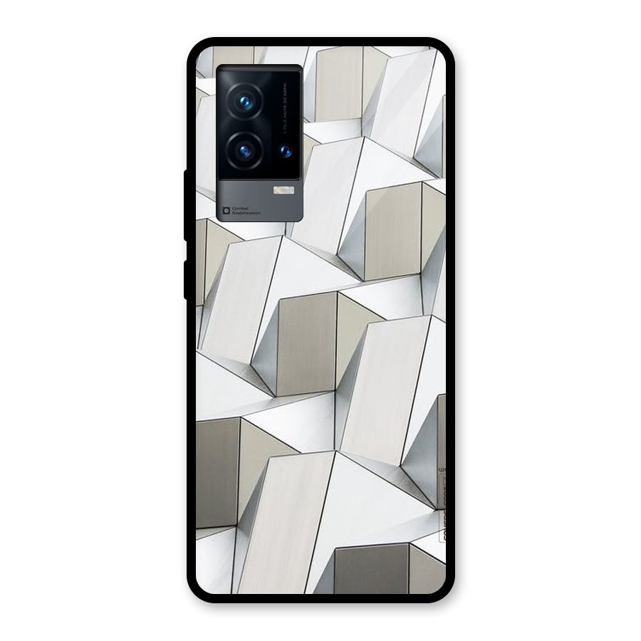 White Abstract Art Glass Back Case for iQOO 9 5G