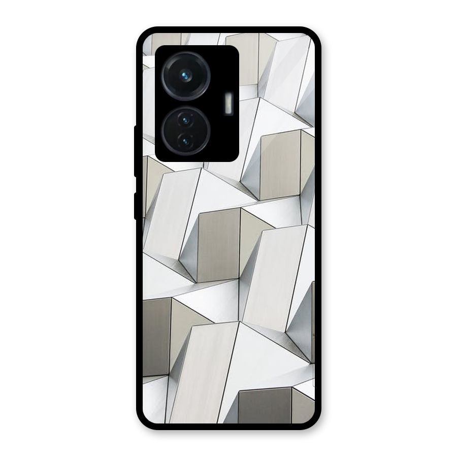 White Abstract Art Glass Back Case for iQOO Z6 44W