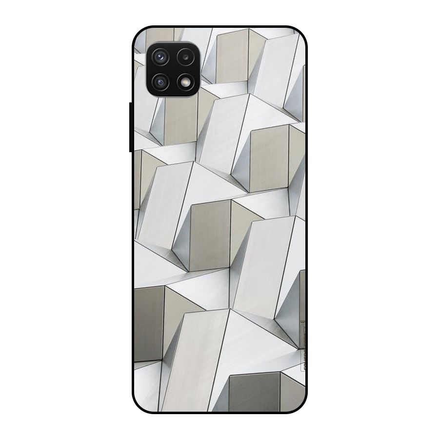 White Abstract Art Metal Back Case for Galaxy A22 5G