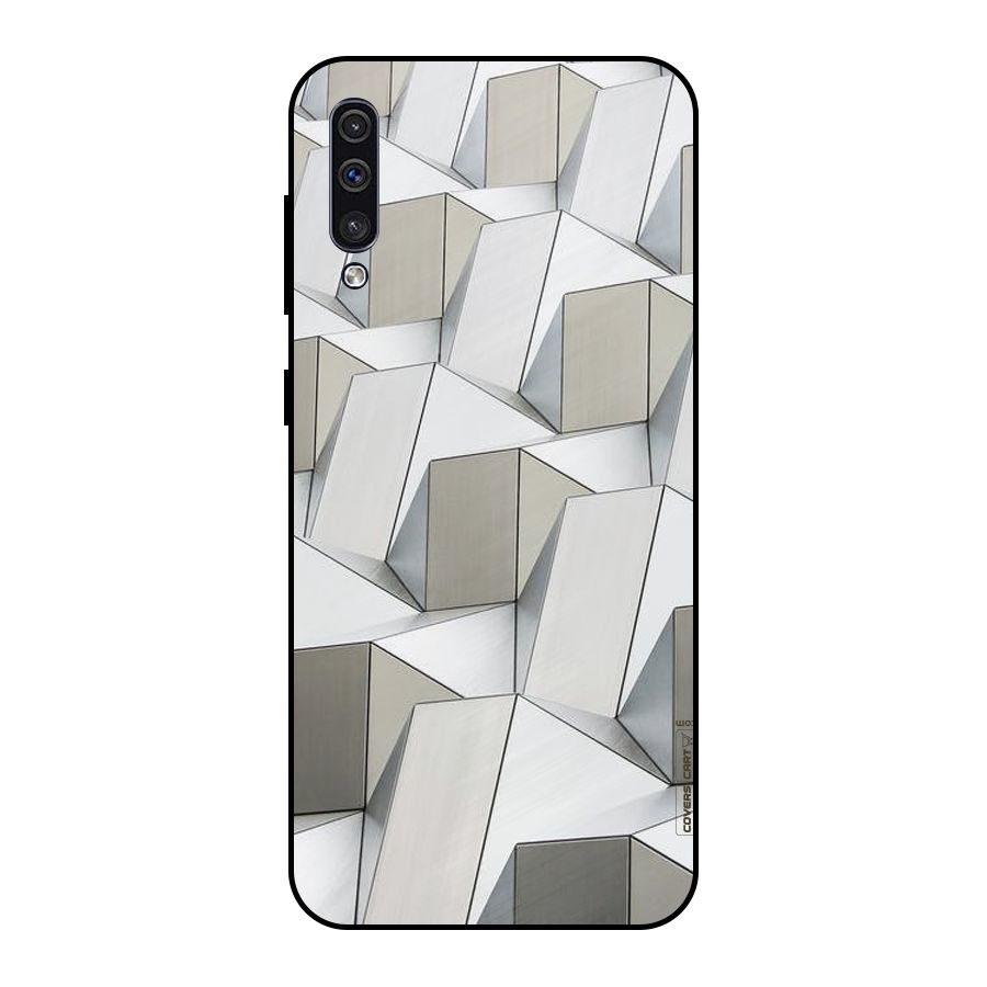 White Abstract Art Metal Back Case for Galaxy A30s