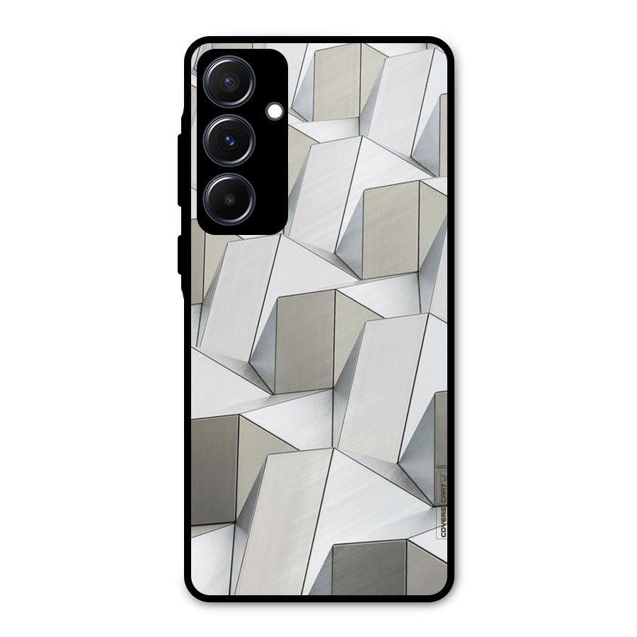 White Abstract Art Metal Back Case for Galaxy A55