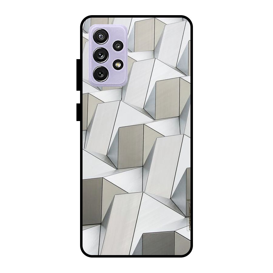 White Abstract Art Metal Back Case for Galaxy A72