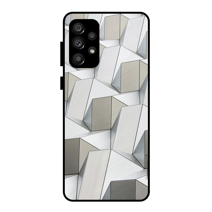 White Abstract Art Metal Back Case for Galaxy A73 5G