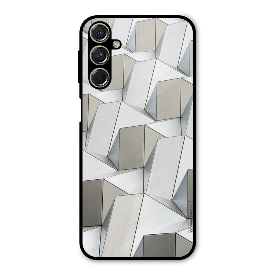 White Abstract Art Metal Back Case for Galaxy F34