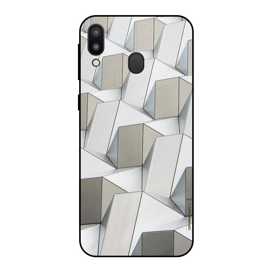 White Abstract Art Metal Back Case for Galaxy M20