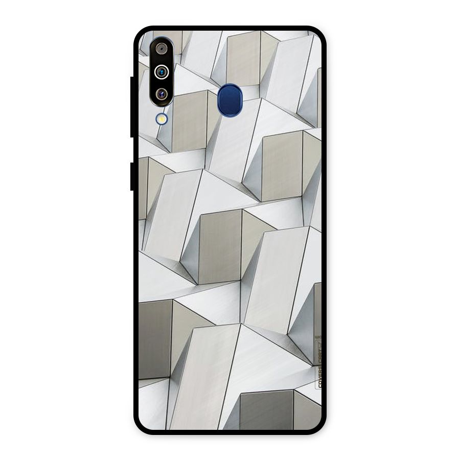 White Abstract Art Metal Back Case for Galaxy M30