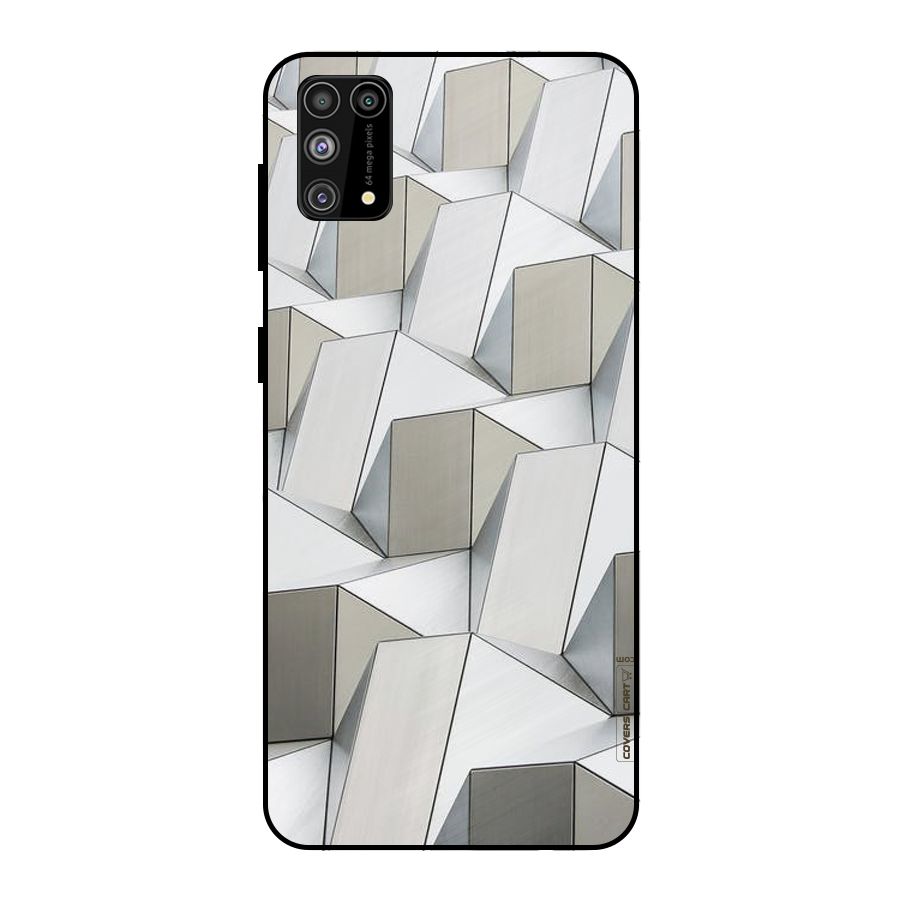 White Abstract Art Metal Back Case for Galaxy M31