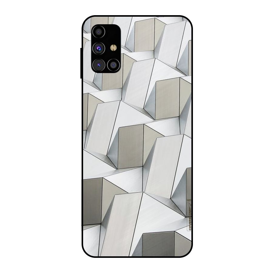 White Abstract Art Metal Back Case for Galaxy M31s