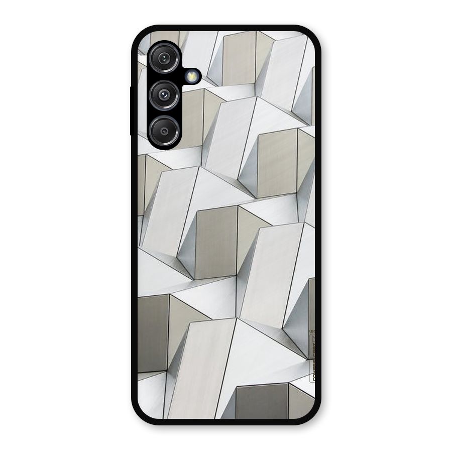 White Abstract Art Metal Back Case for Galaxy M34 5G