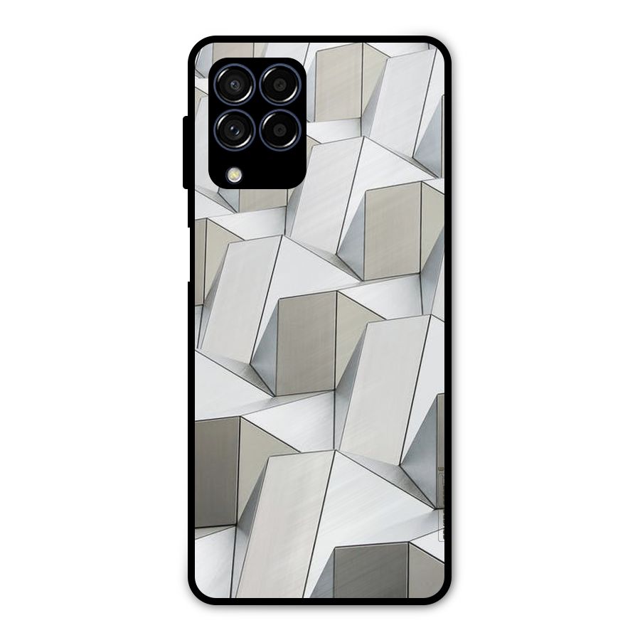 White Abstract Art Metal Back Case for Galaxy M53 5G