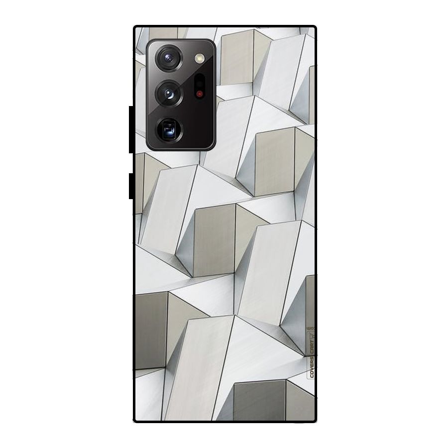 White Abstract Art Metal Back Case for Galaxy Note 20 Ultra
