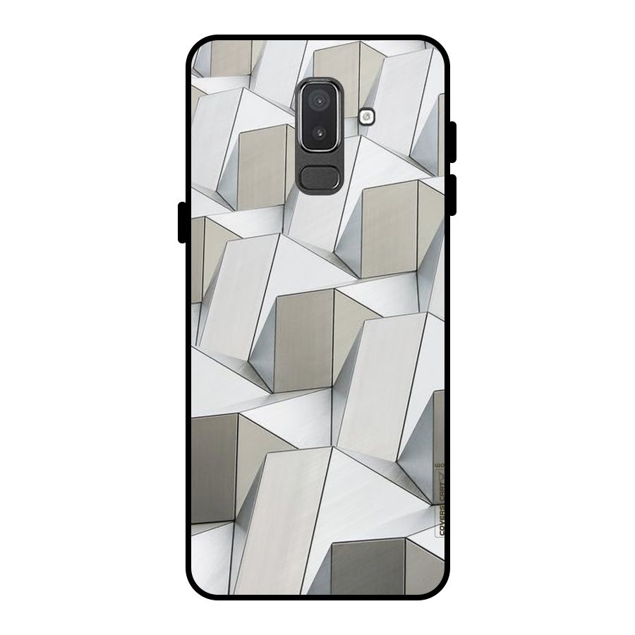 White Abstract Art Metal Back Case for Galaxy On8 (2018)