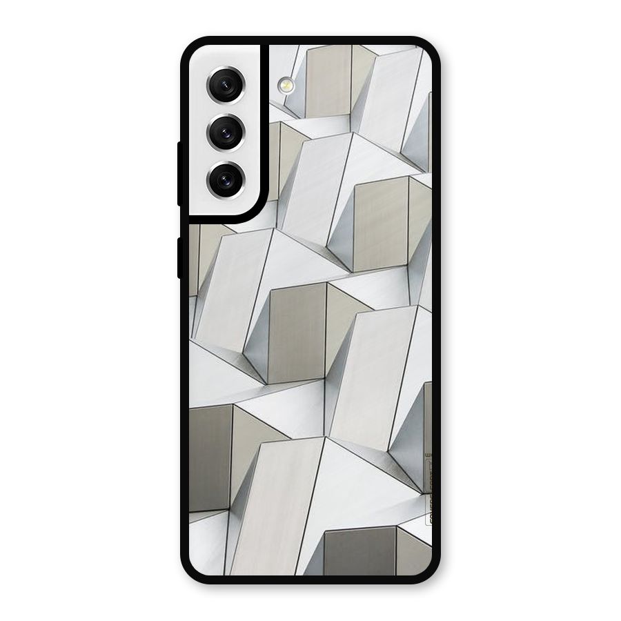 White Abstract Art Metal Back Case for Galaxy S21 FE 5G