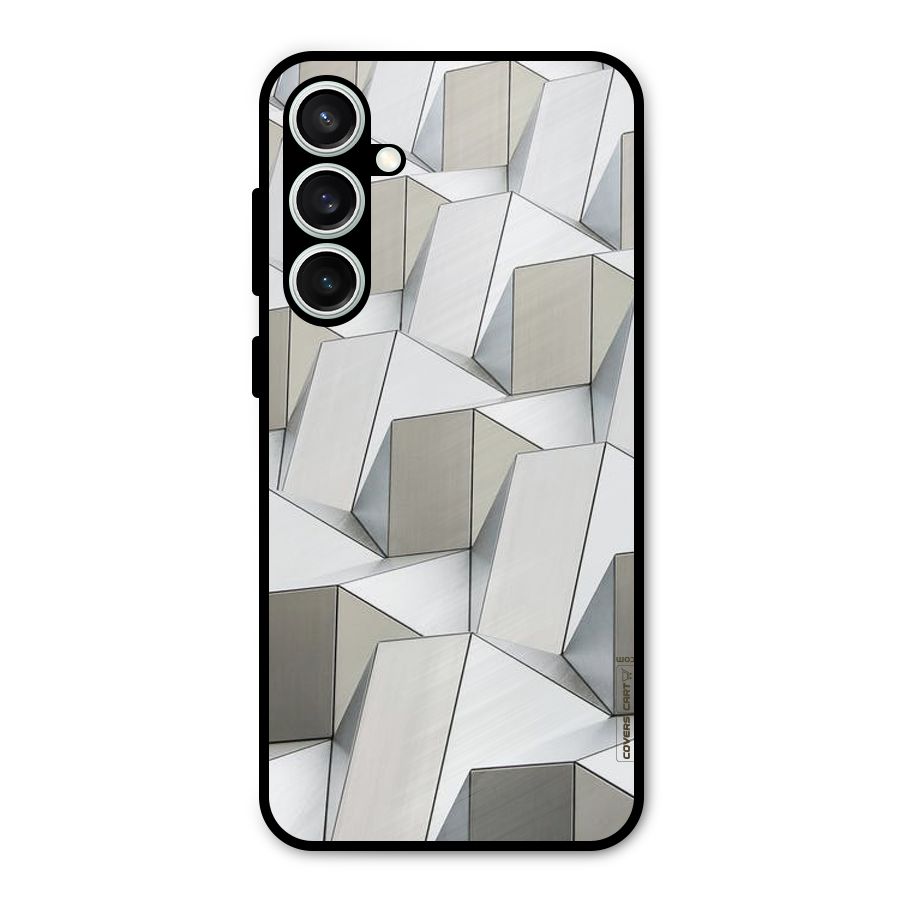 White Abstract Art Metal Back Case for Galaxy S23 FE