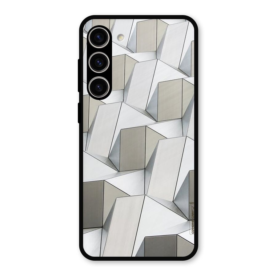 White Abstract Art Metal Back Case for Galaxy S23 Plus