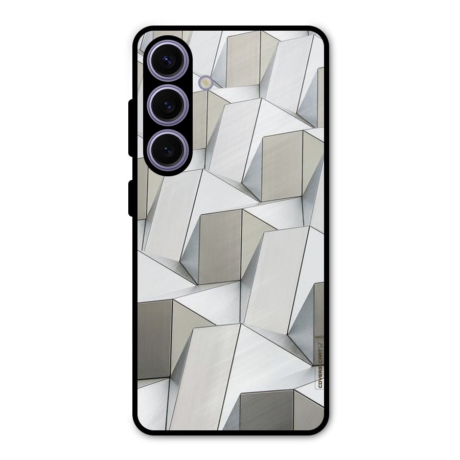 White Abstract Art Metal Back Case for Galaxy S24