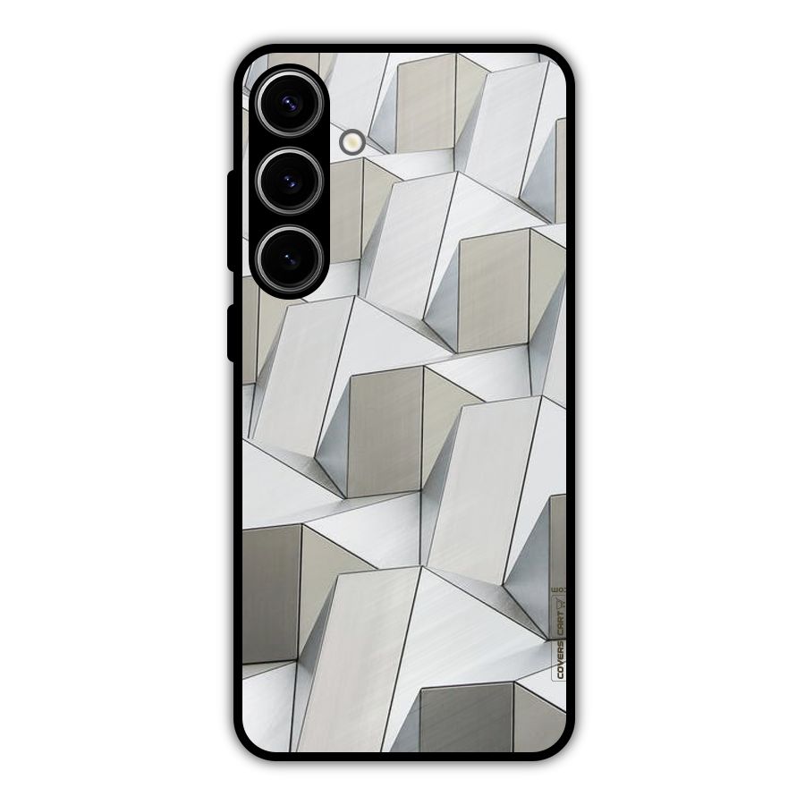 White Abstract Art Metal Back Case for Galaxy S24 Plus
