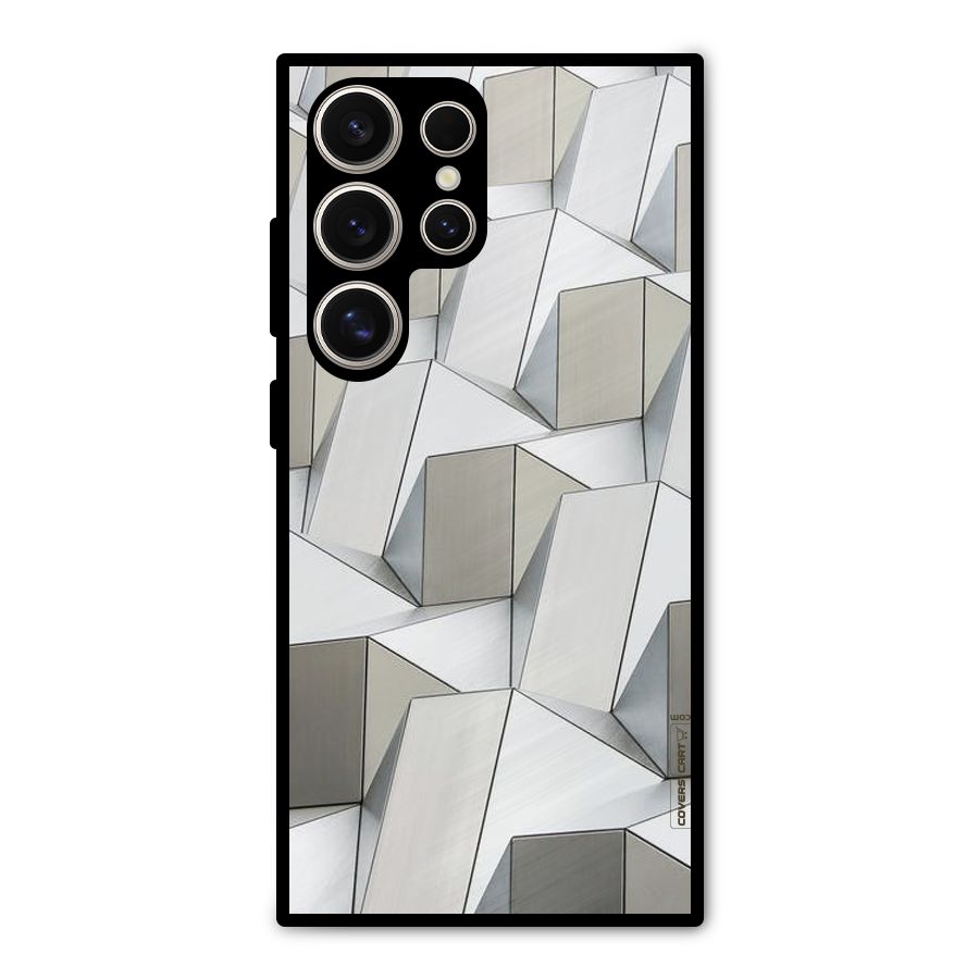 White Abstract Art Metal Back Case for Galaxy S24 Ultra