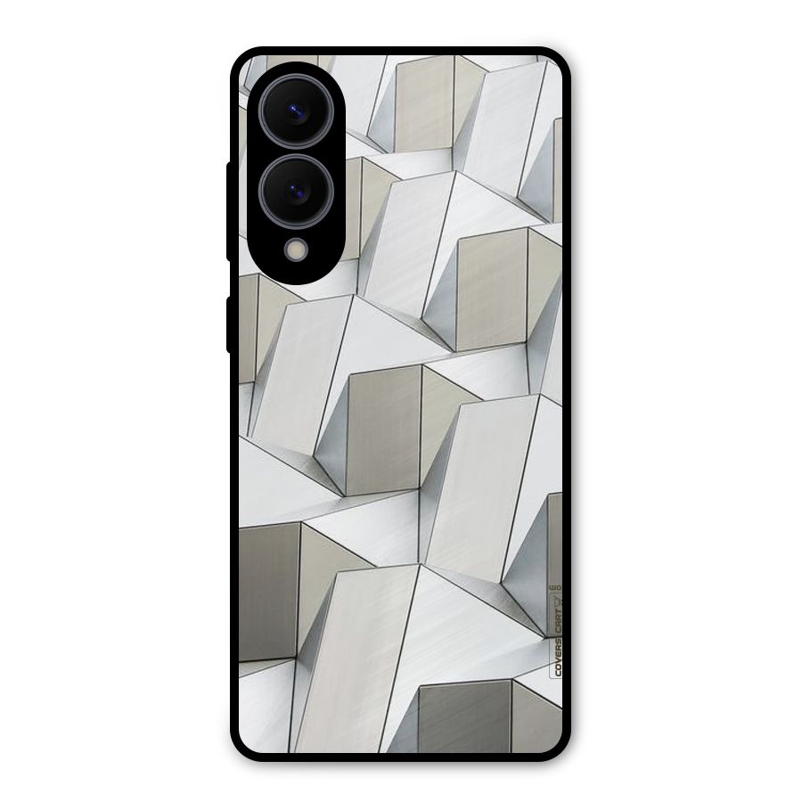 White Abstract Art Metal Back Case for Galaxy S25 Edge