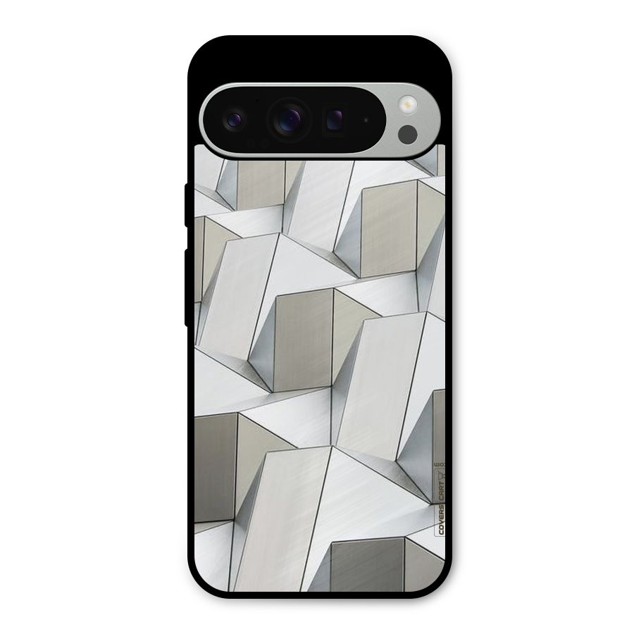 White Abstract Art Metal Back Case for Google Pixel 9 Pro XL