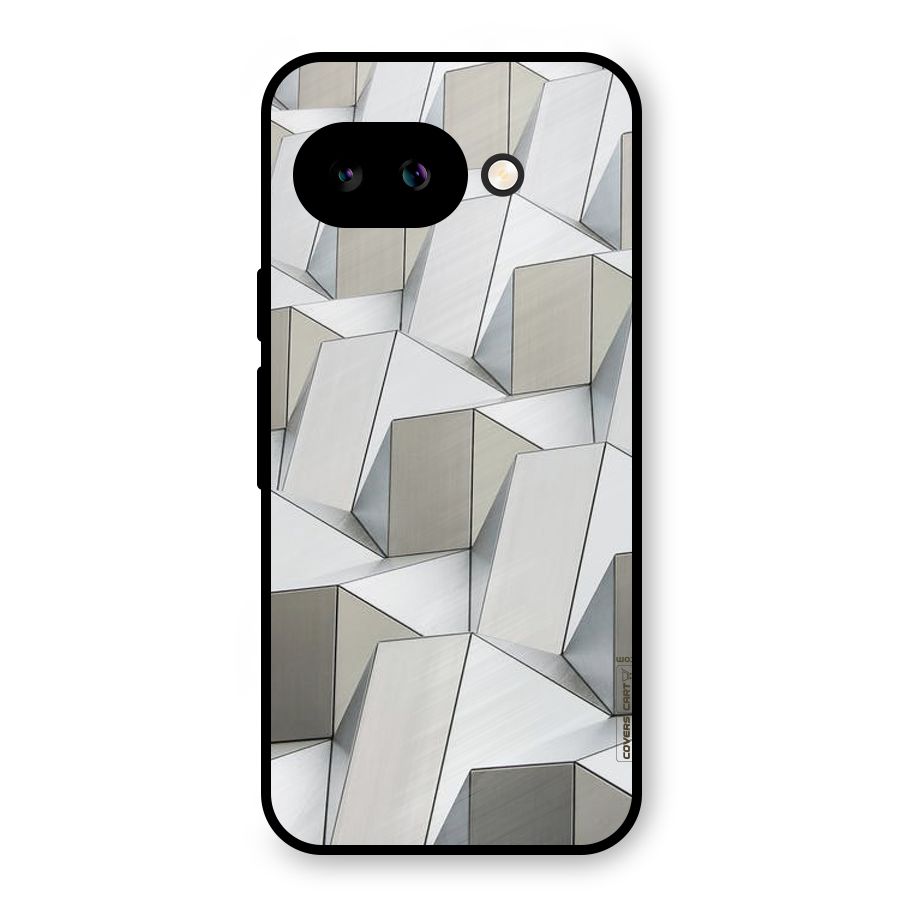 White Abstract Art Metal Back Case for Google Pixel 9a
