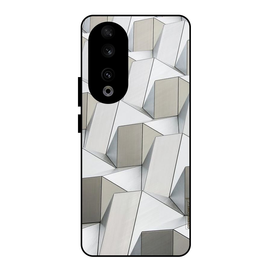 White Abstract Art Metal Back Case for Honor 90