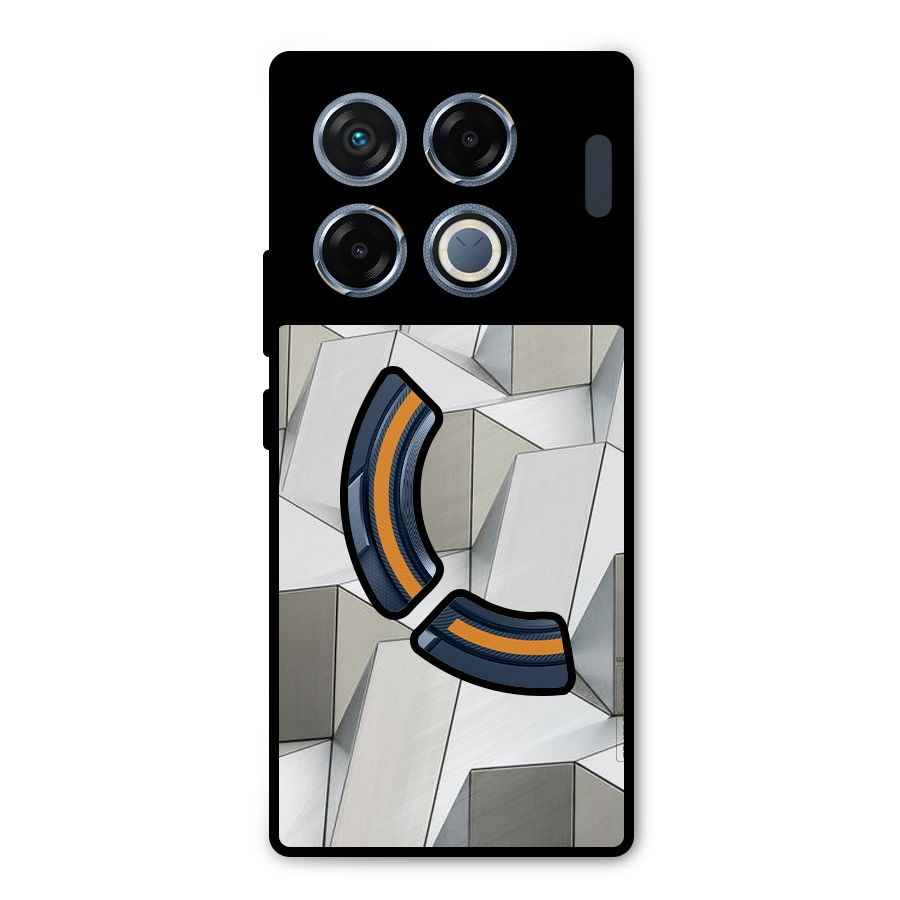 White Abstract Art Metal Back Case for Infinix GT 20 Pro