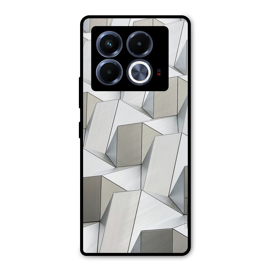 White Abstract Art Metal Back Case for Infinix Note 40 5G